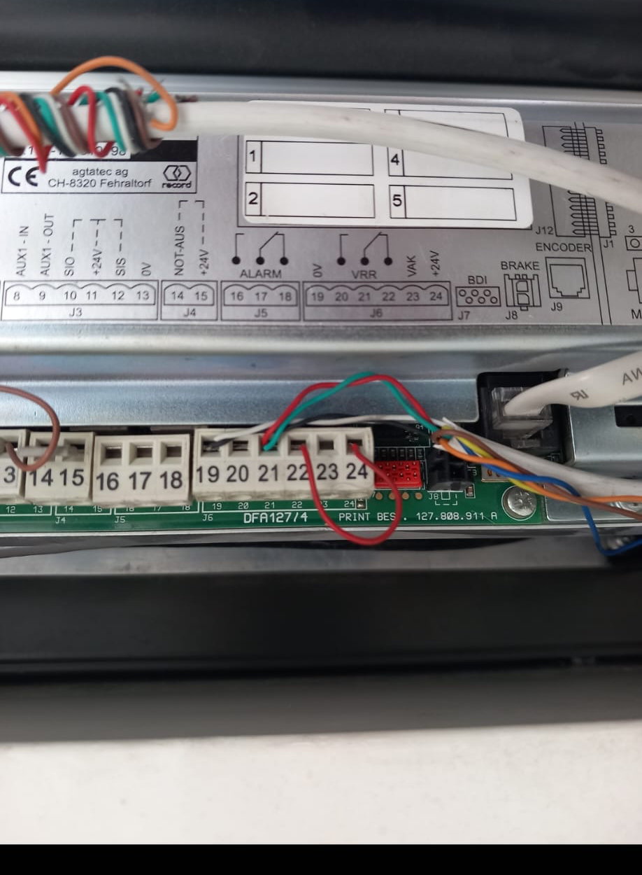 Automatic swing door operator control unit during fault finding.